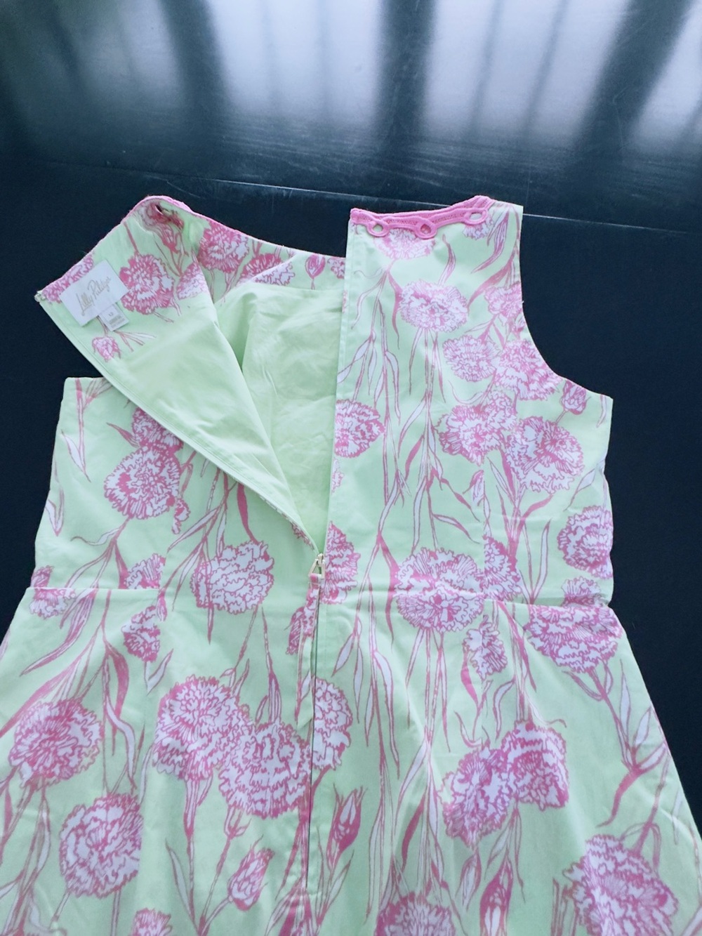 Lilly Pulitzer Elanie Skirted Shift Romper in Pistachio Macaron Alina. Size 12 - Picture 15 of 16